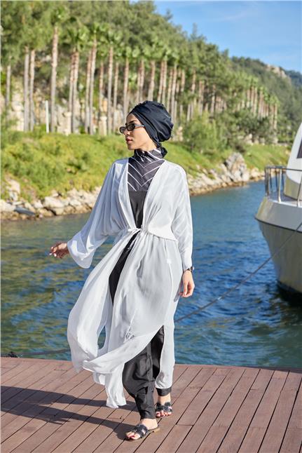 Basic Beyaz Tasarım Tesettür Pareo