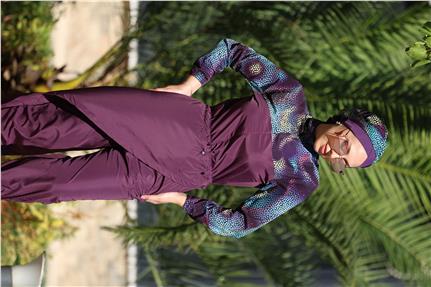 Boncuk Model Allerli Tasarım Tesettür Tulum Mayo