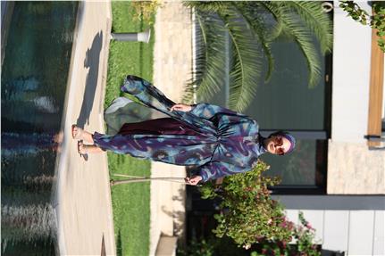 Boncuk Model Beli Bağcıklı Tasarım Tesettür Pareo | NS Tasarim