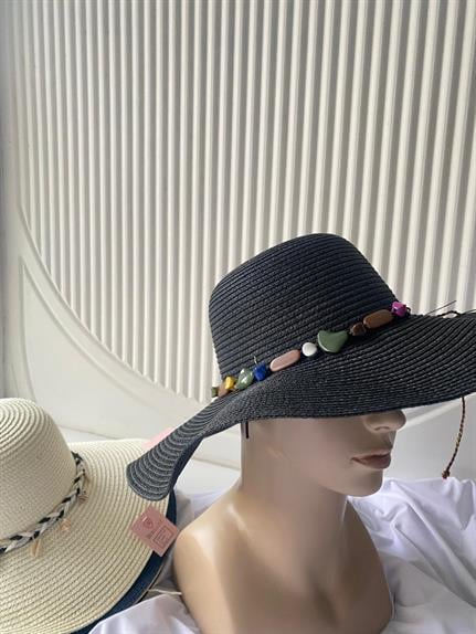 Coni Taşlı Hasır Şapka