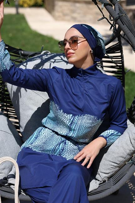 Corn Desen Allerli Tasarım Tesettür Tulum Mayo