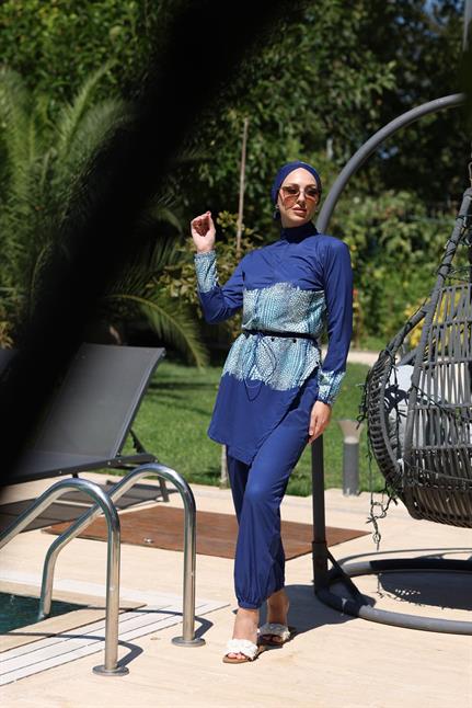 Corn Desen Allerli Tasarım Tesettür Tulum Mayo