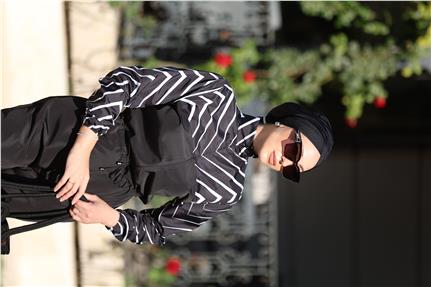 Dream Balıksırtı Desen Tasarım Tesettür Paraşüt Kumaş Tulum Mayo