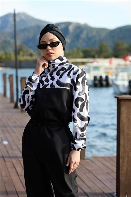 Dream Bukle Desen Tasarım Tesettür Paraşüt Kumaş Tulum Mayo