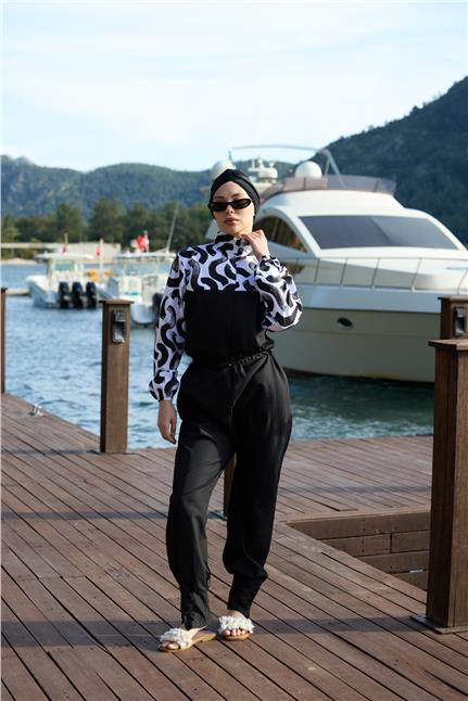 Dream Bukle Desen Tasarım Tesettür Paraşüt Kumaş Tulum Mayo