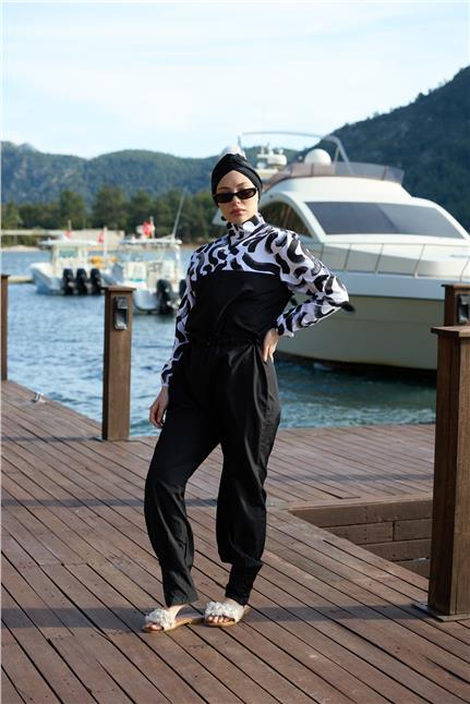 Dream Bukle Desen Tasarım Tesettür Paraşüt Kumaş Tulum Mayo