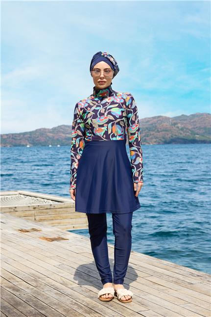 Ebru Model Lycralı Tasarım Tesettür İkili Mayo Takım | Markasız