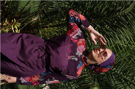 Etnik Model Allerli Tasarım Tesettür Tulum Mayo