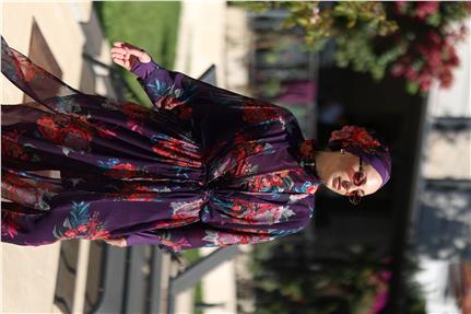 Etnik Model Beli Bağcıklı Tasarım Tesettür Pareo