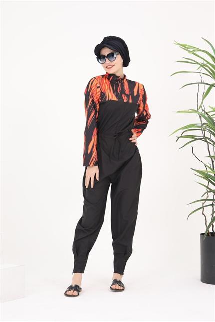 Dream Hot Desen Tasarım Tesettür Paraşüt Kumaş Tulum Mayo