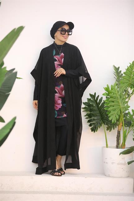 GELİNCİK DESEN TASARIM TESETTÜR İKİLİ MAYO TAKIM