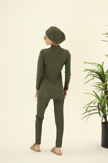 Golf Yeşil Tasarım Tesettür Mayo Takım