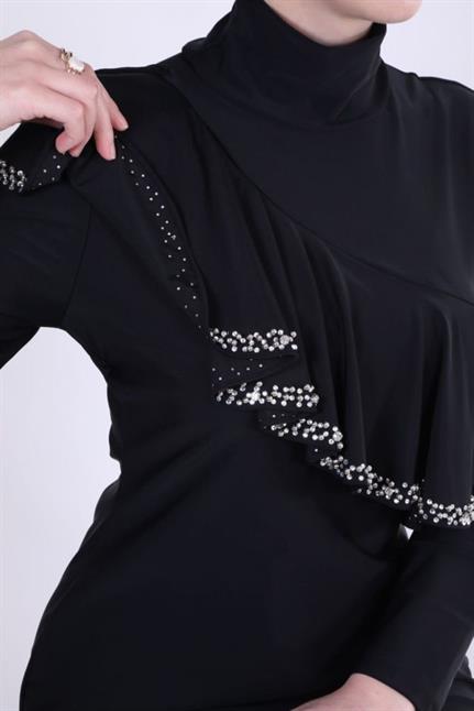 Kadın Allerli Mayo Takım - Siyah