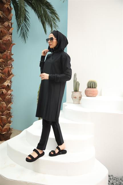 Kapşonlu Tasarım Tesettür Mayo Takım