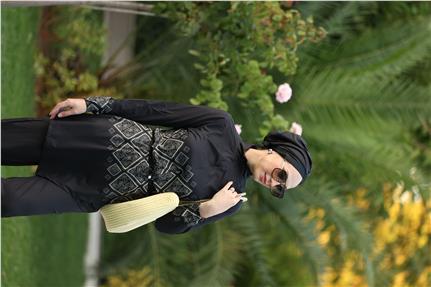 Liva Desen Allerli Tasarım Tesettür Tulum Mayo