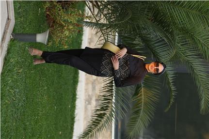 Liva Desen Allerli Tasarım Tesettür Tulum Mayo