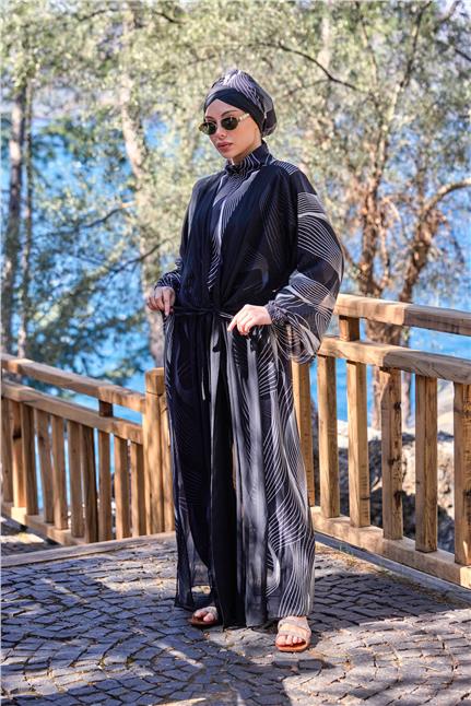 Luna Model Beli Bağcıklı Tasarım Tesettür Pareo