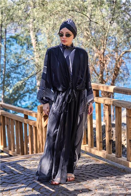 Luna Model Beli Bağcıklı Tasarım Tesettür Pareo