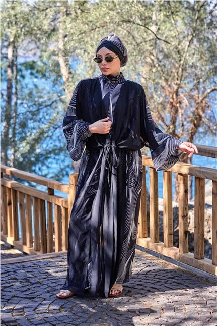 Luna Model Beli Bağcıklı Tasarım Tesettür Pareo