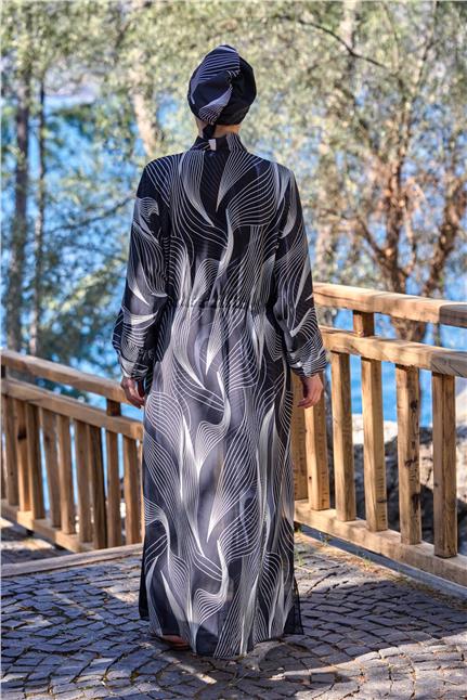 Luna Model Beli Bağcıklı Tasarım Tesettür Pareo