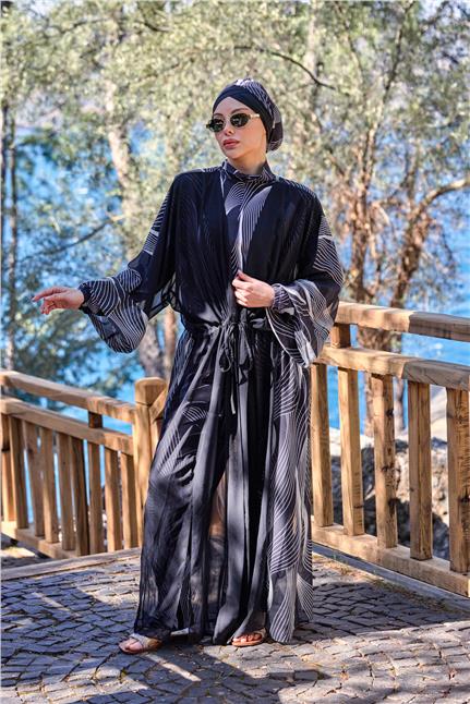 Luna Model Beli Bağcıklı Tasarım Tesettür Pareo