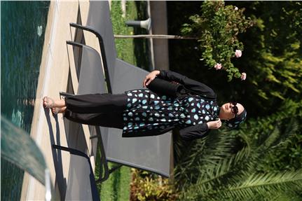 Marina Desen Spor Lycralı Tasarım Tesettür İkili Mayo Takım