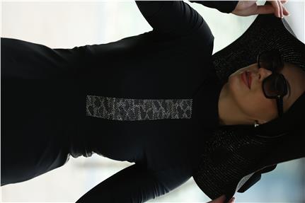 Mira Model Taş Şeritli Lyrcalı Tasarım Tesettür İkili Mayo Takım