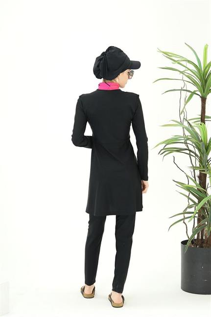 Nilüfer Pembe Ikili Tasarım Tesettür Takım Mayo