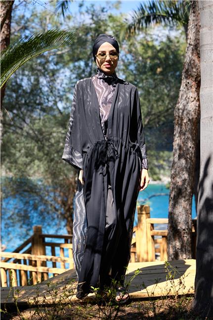 Nouréa Model Beli Bağcıklı Tasarım Tesettür Pareo