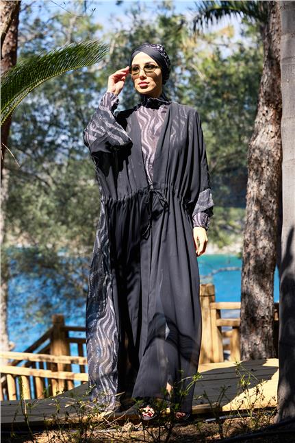 Nouréa Model Beli Bağcıklı Tasarım Tesettür Pareo