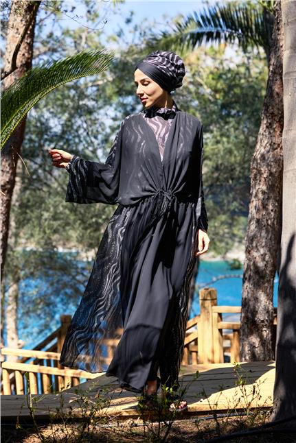 Nouréa Model Beli Bağcıklı Tasarım Tesettür Pareo