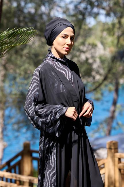 Nouréa Model Beli Bağcıklı Tasarım Tesettür Pareo