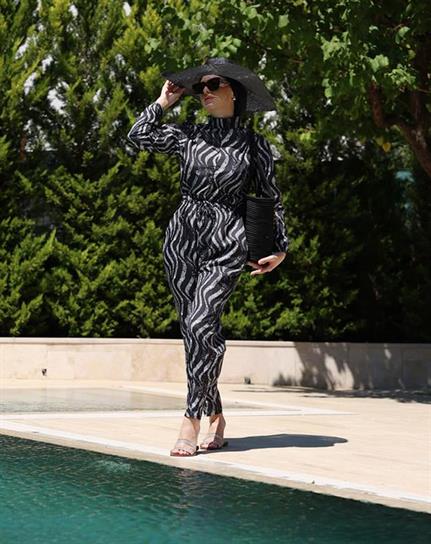 Nouréa Model Lycralı Tasarım Tesettür Tulum Mayo | NS Tasarim