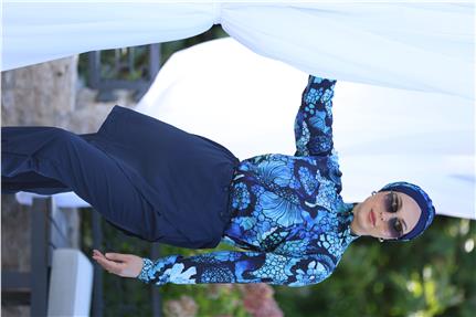 Okyanus Model Allerli Tasarım Tesettür Tulum Mayo