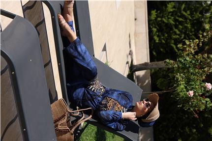 Safira Desen Spor Lycralı Tasarım Tesettür İkili Mayo Takım