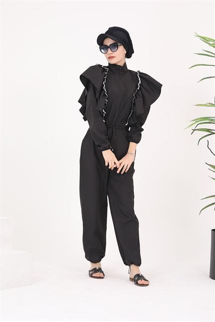 Sarah Model Tasarım Tesettur Paraşüt Kumaş Tulum Mayo