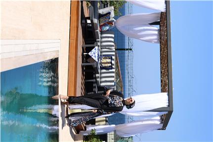 Senfoni Model Beli Bağcıklı Tasarım Tesettür Pareo