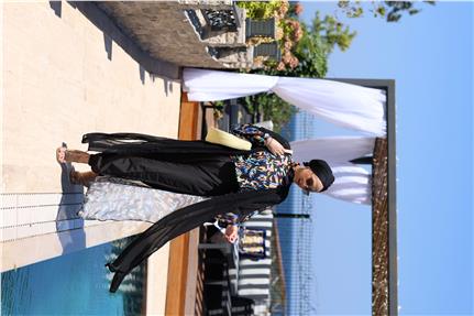 Senfoni Model Beli Bağcıklı Tasarım Tesettür Pareo