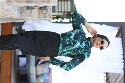 Seren Model Allerli Tasarım Tesettür Tulum Mayo