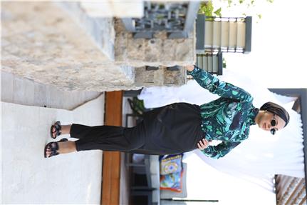 Seren Model Allerli Tasarım Tesettür Tulum Mayo | NS Tasarim