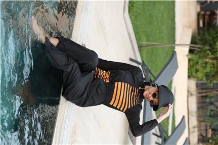 Sunline Desen Spor Lycralı Tasarım Tesettür İkili Mayo Takım