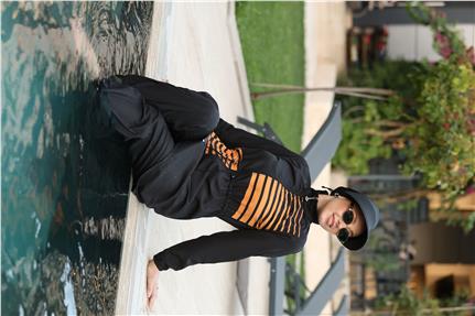 Sunline Desen Spor Lycralı Tasarım Tesettür İkili Mayo Takım | NS Tasarim