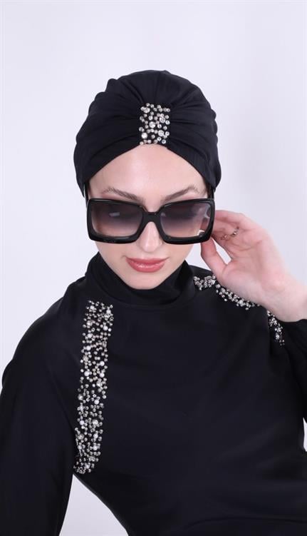 Taş Detaylı Tessetür Mayo Bonesi