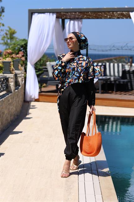 Turuncu Hasır Plaj Çantası