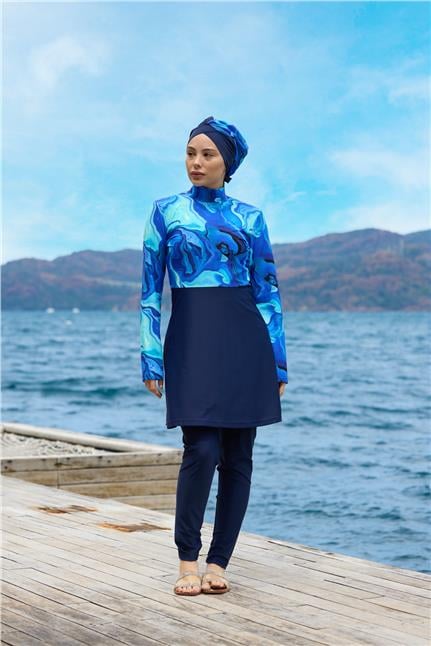 Yakamoz Model Lycralı Tasarım Tesettür İkili Mayo Takım | Markasız