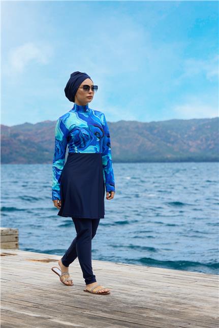 Yakamoz Model Lycralı Tasarım Tesettür İkili Mayo Takım