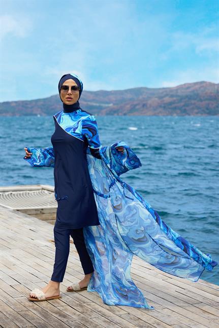 Yakamoz Model Omuz Desenli Lyralı Tasarım Tesettür İkili Mayo Takım | NS Tasarim