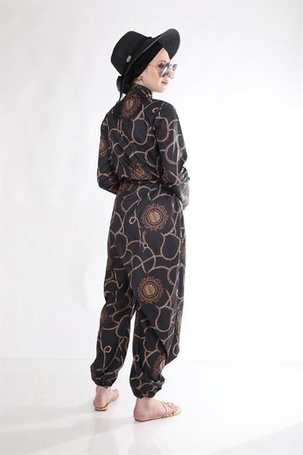 Zincir Desen Allerli Tasarım Tesettür Tulum Mayo