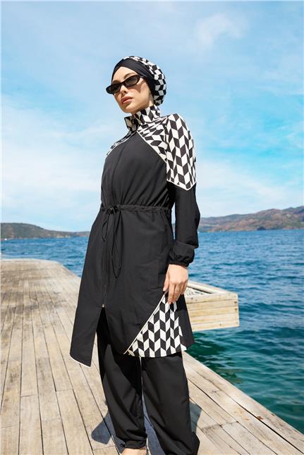 Zirya Model Spor Lycralı Tasarım Tesettür İkili Mayo Takım