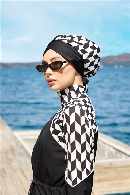 Zirya Model Spor Lycralı Tasarım Tesettür İkili Mayo Takım